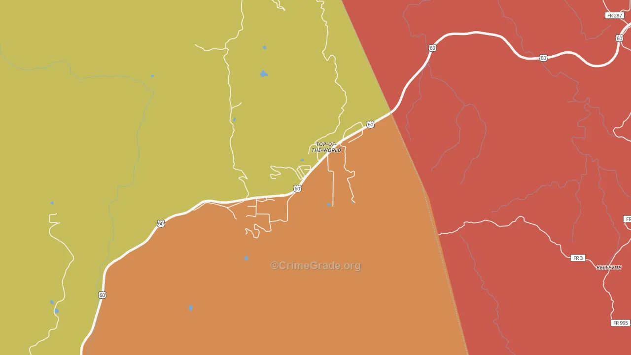 Top-of-the-World, AZ Map of Burglary Rates