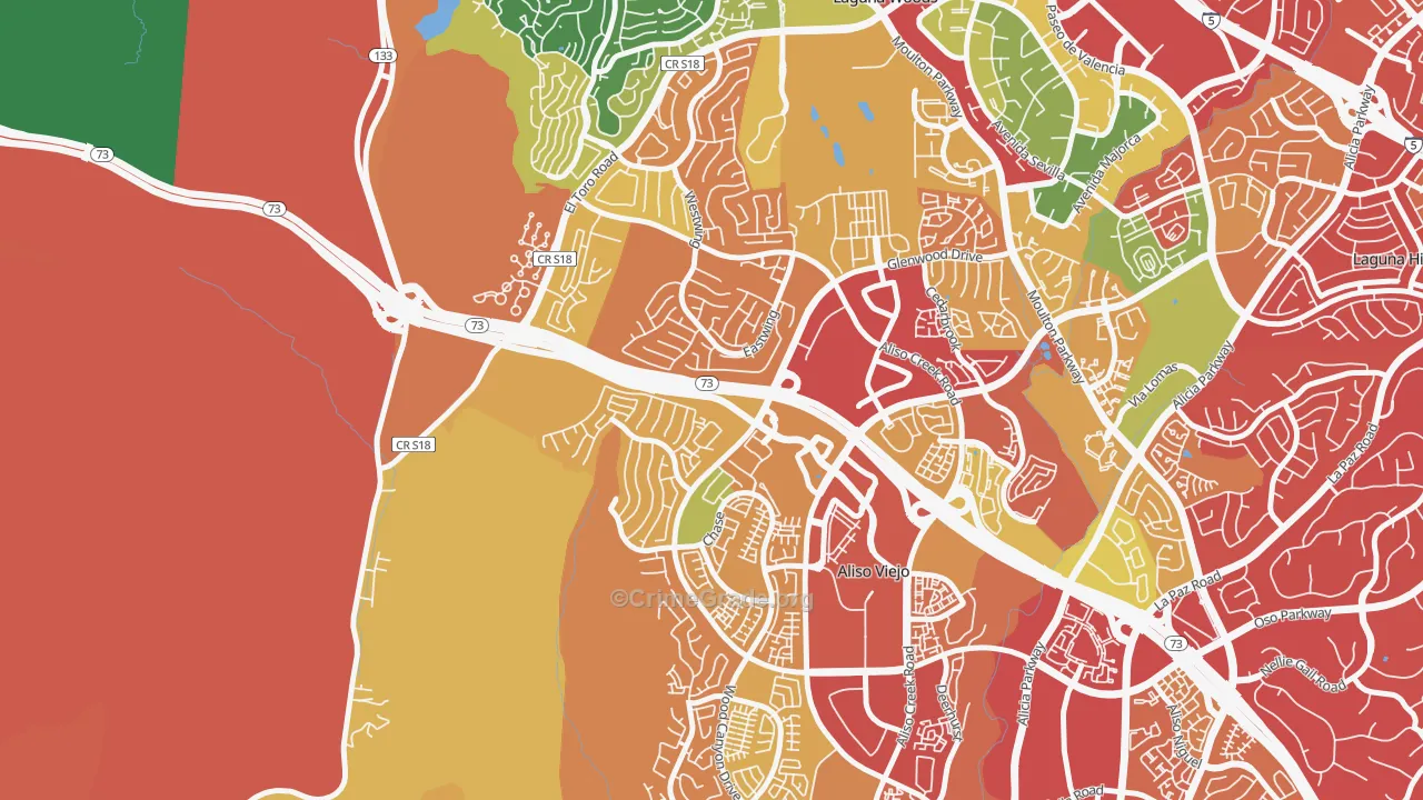 Top-of-the-World, CA Map of Burglary Rates