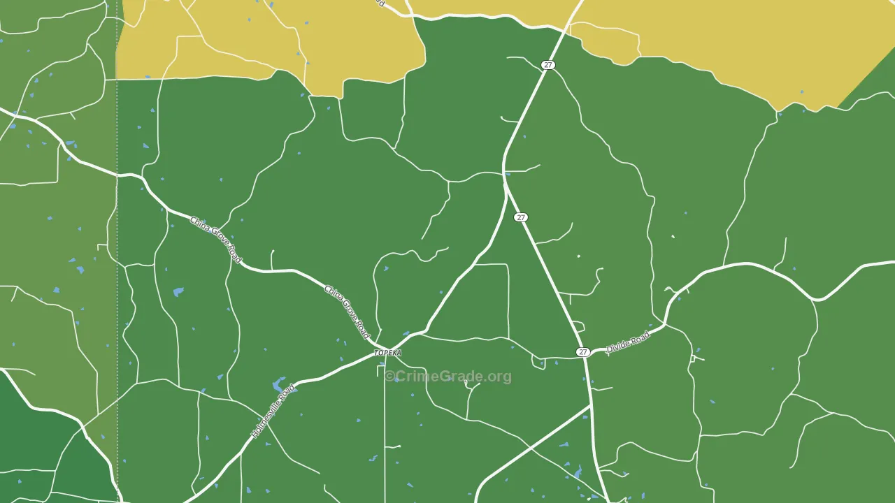 Topeka, MS Map of Burglary Rates