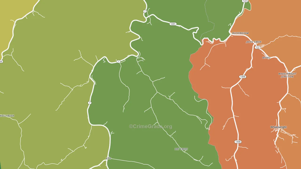 Topmost, KY Map of Burglary Rates