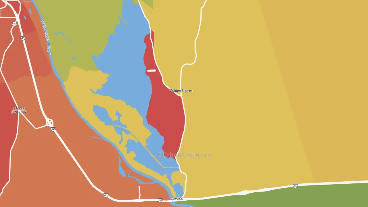 Topock, AZ Map of Burglary Rates
