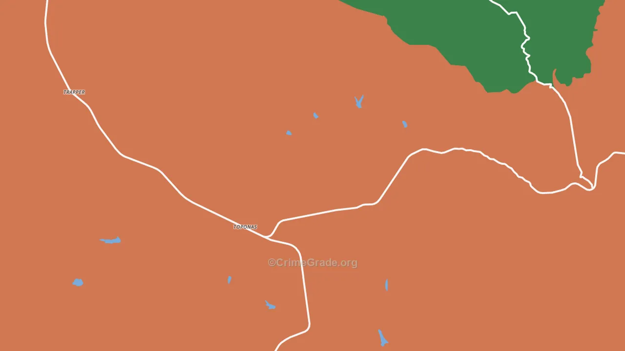 Toponas, CO Map of Burglary Rates
