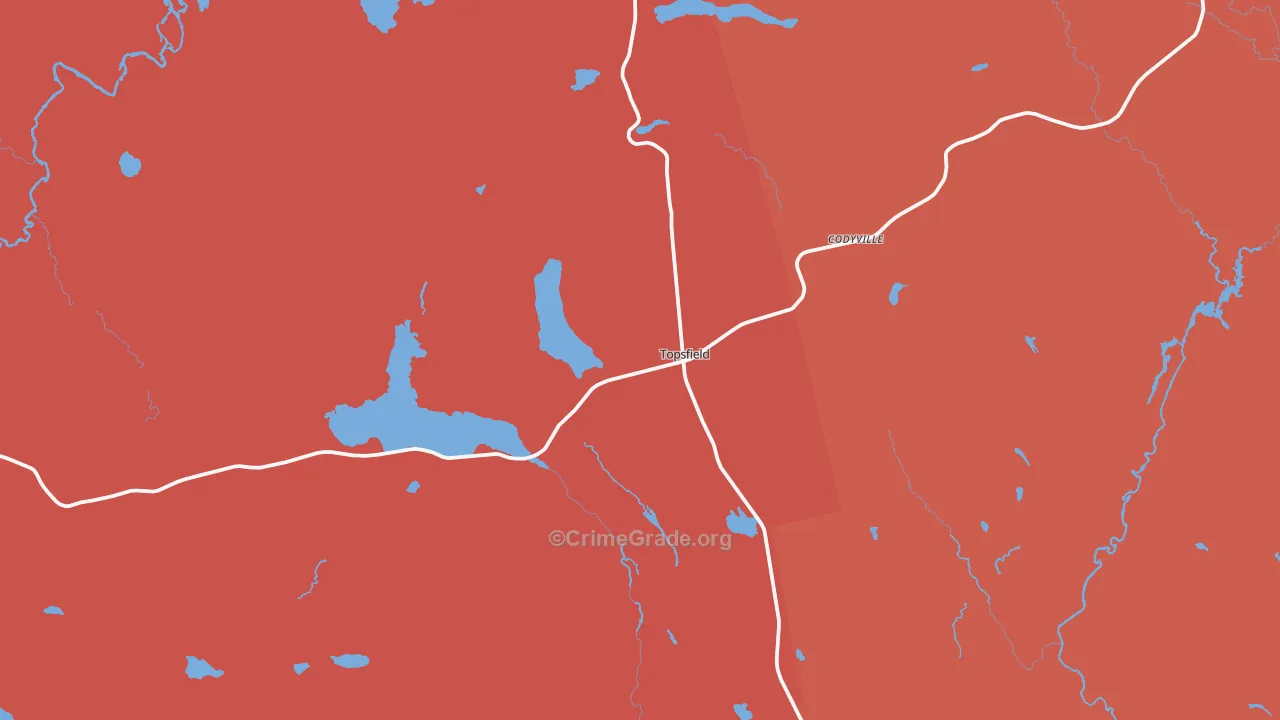 Topsfield, ME Map of Burglary Rates