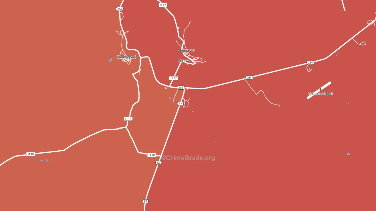 Toreva, AZ Map of Burglary Rates