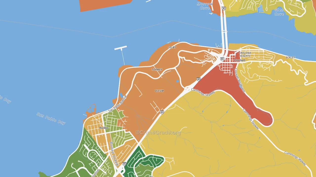 Tormey, CA Map of Burglary Rates