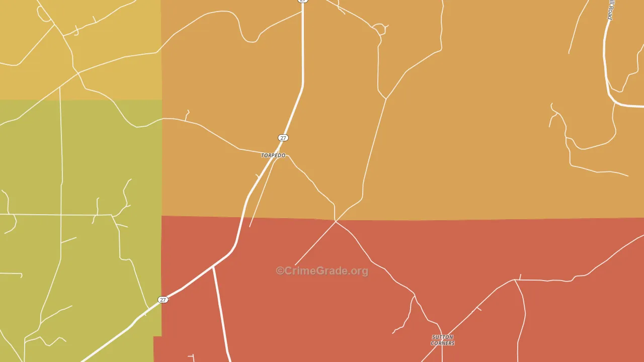 Torpedo, PA Map of Burglary Rates