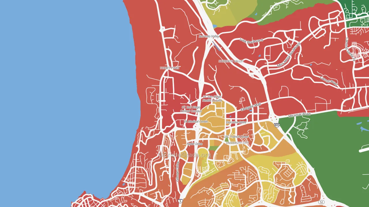 Torrey Pines, San Diego, CA Map of Burglary Rates