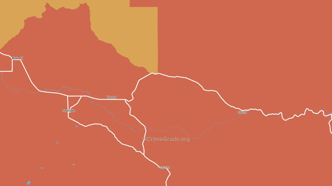 Torrey, UT Map of Burglary Rates