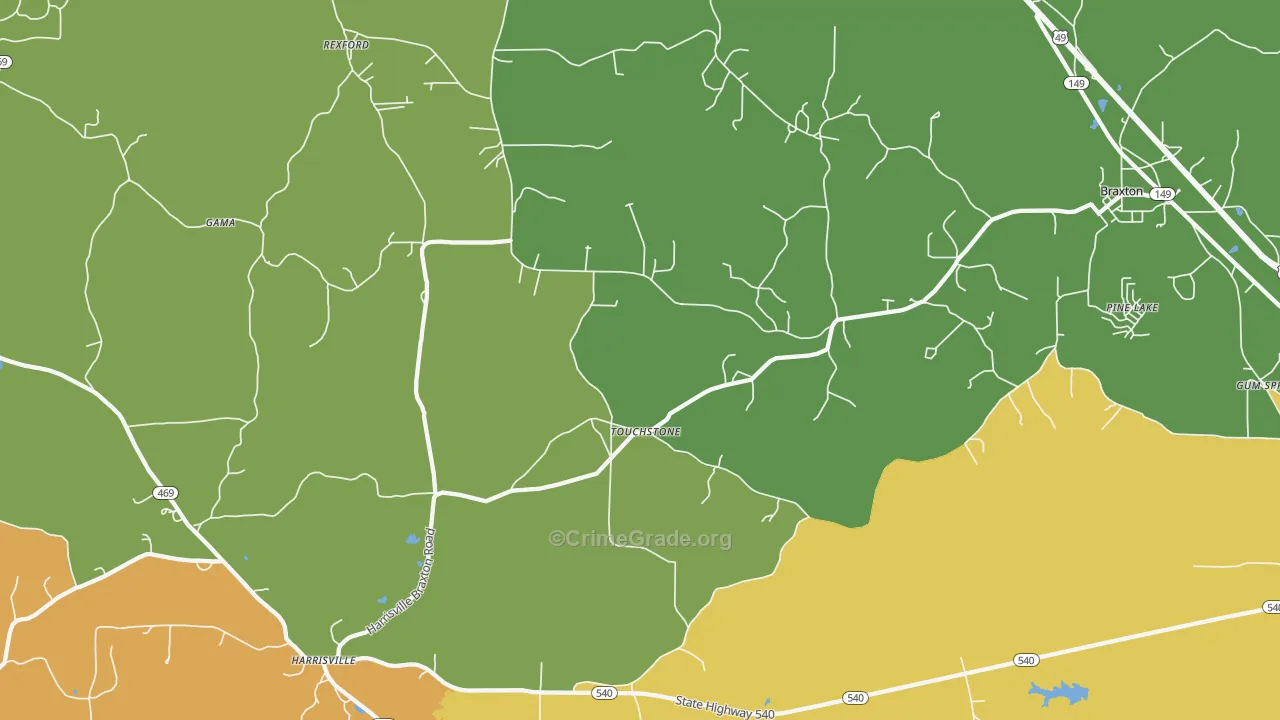 Touchstone, MS Map of Burglary Rates