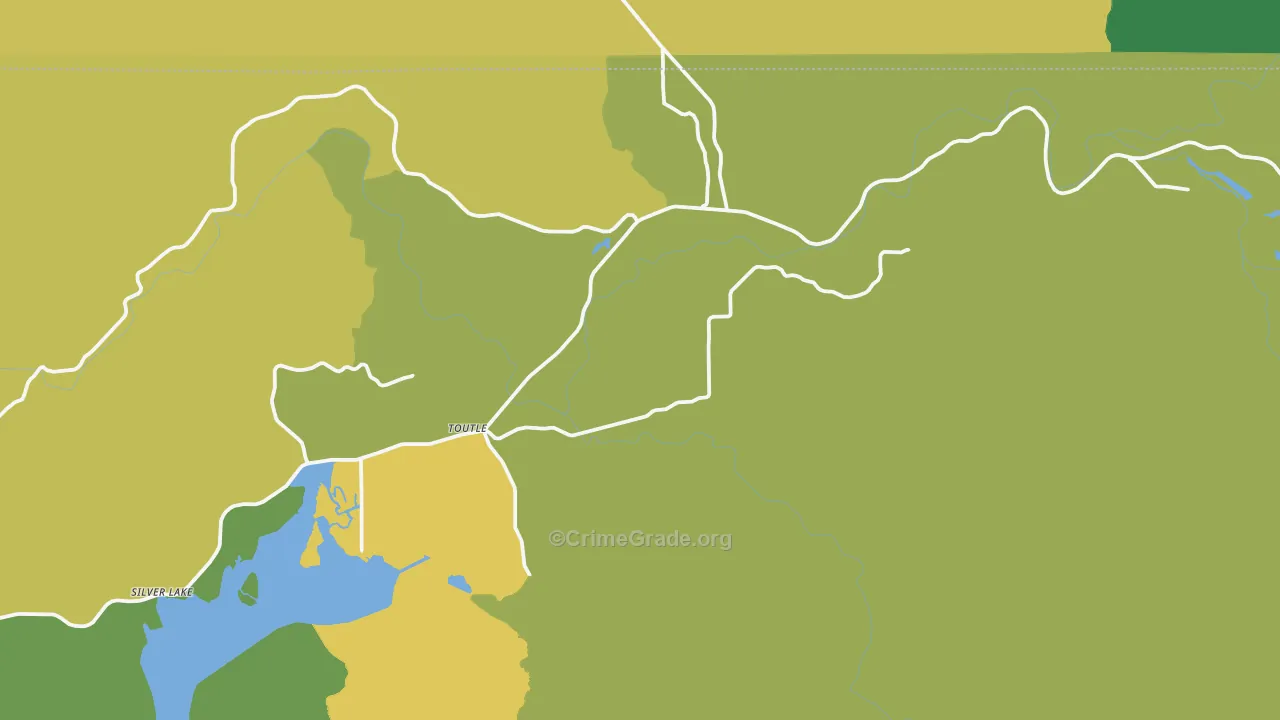 Toutle, WA Map of Burglary Rates