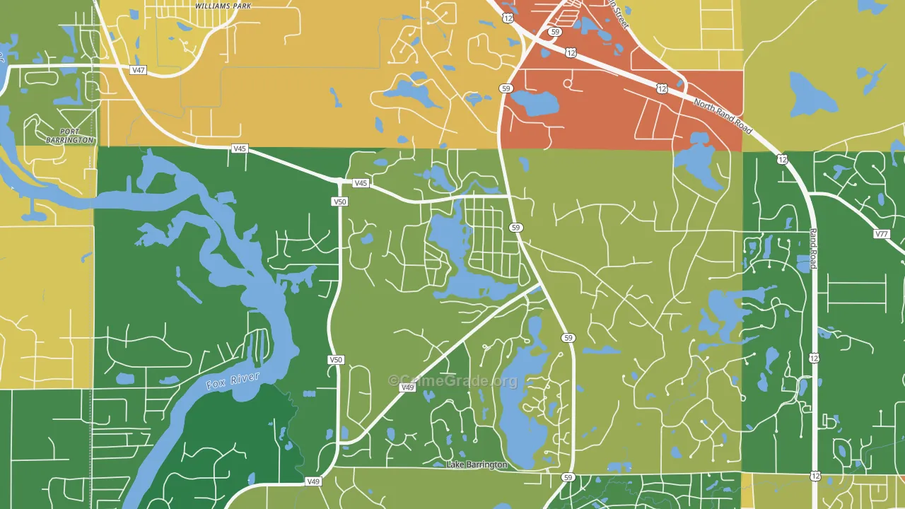 Tower Lakes, IL Map of Burglary Rates