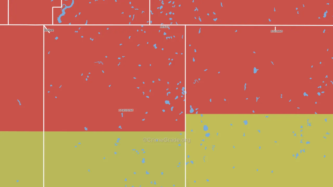 Towner County, ND Map of Burglary Rates