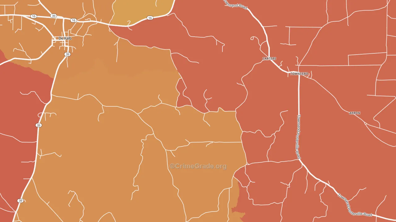 Townsend, MS Map of Burglary Rates