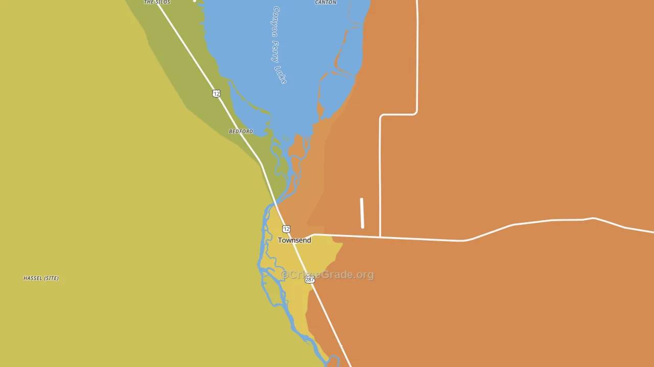 Townsend, MT Map of Burglary Rates