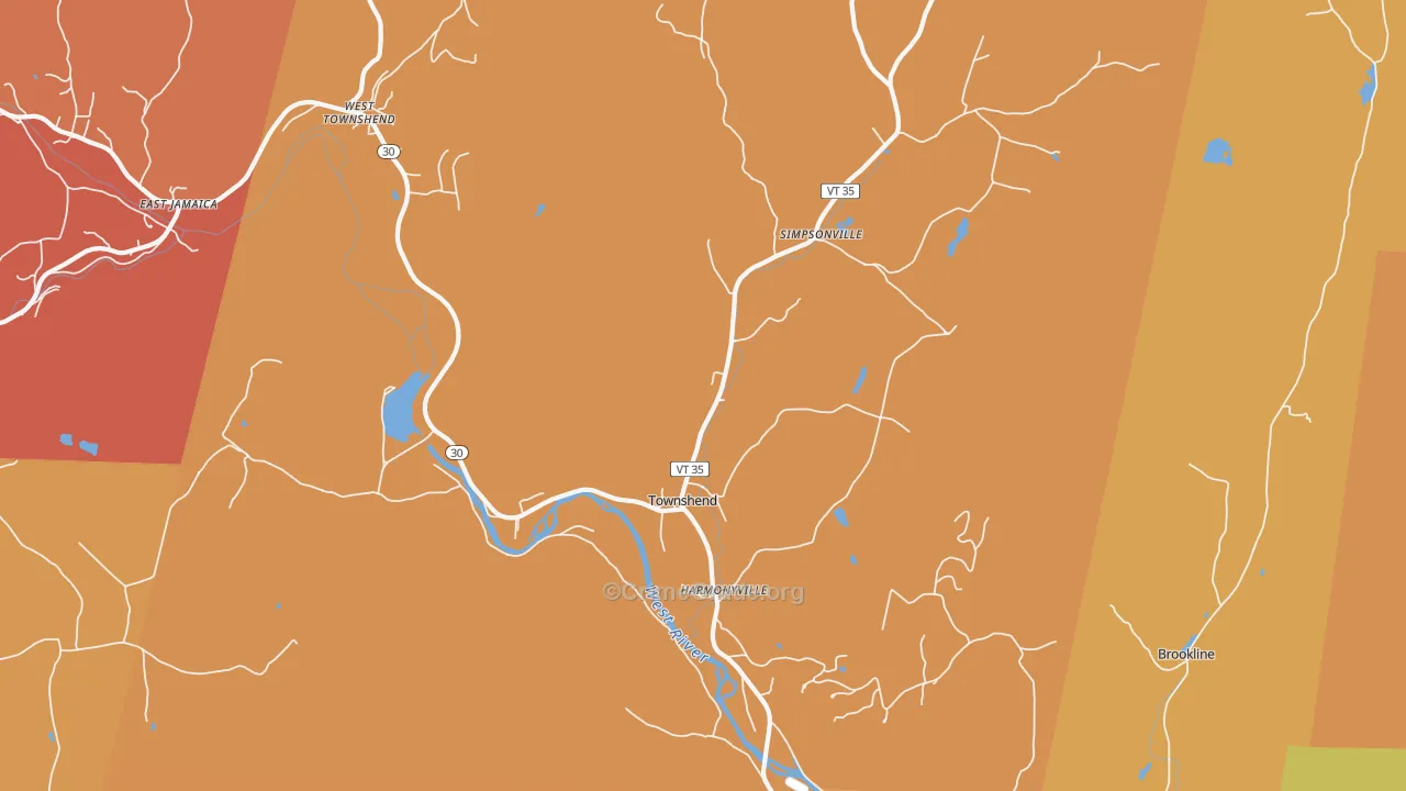 Townshend, VT Map of Burglary Rates