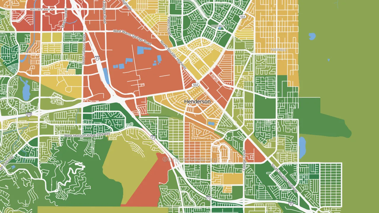 Townsite, Henderson, NV Map of Burglary Rates