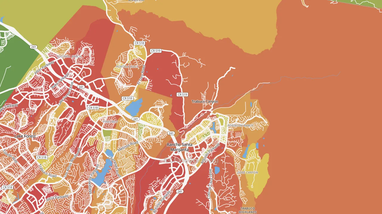 Trabuco Canyon, CA Map of Burglary Rates