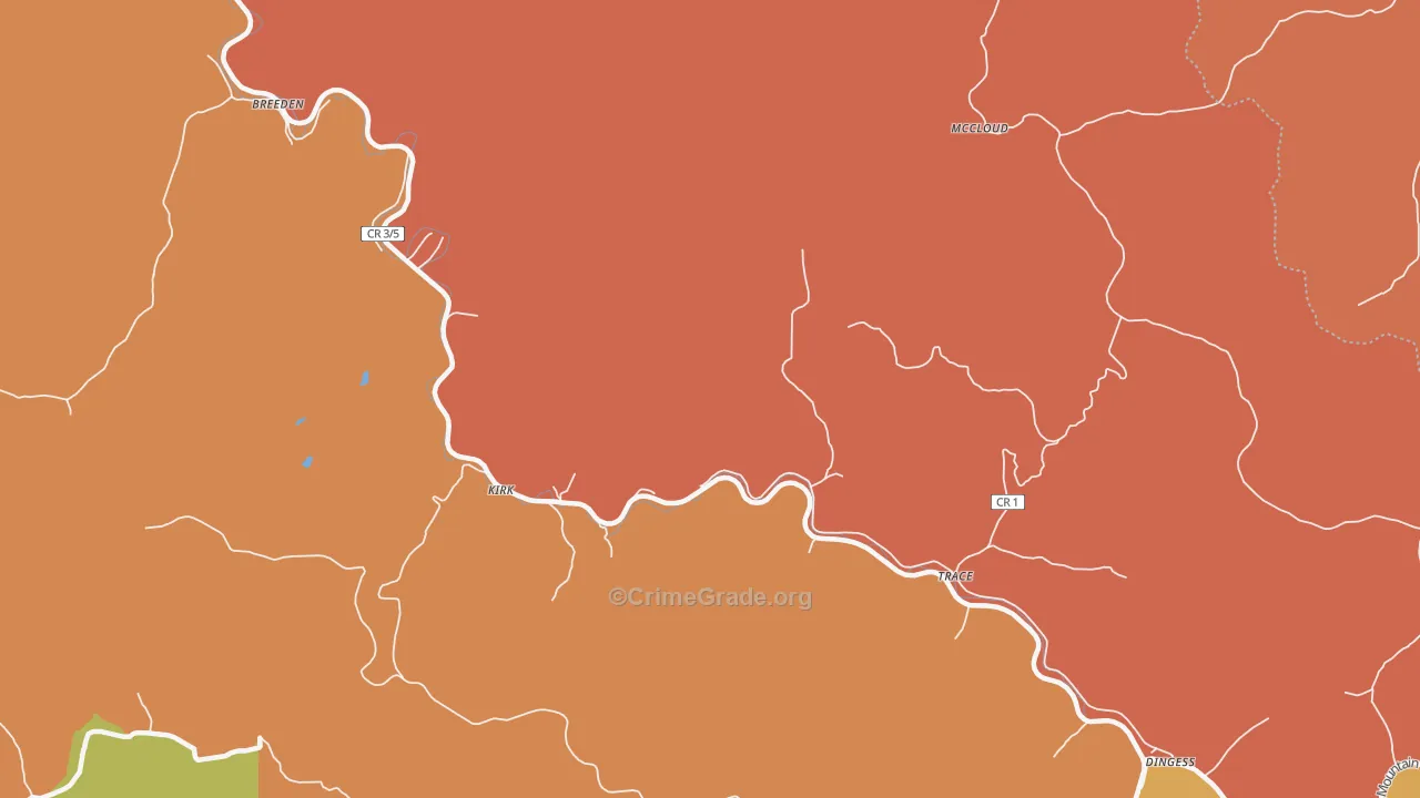 Trace, WV Map of Burglary Rates