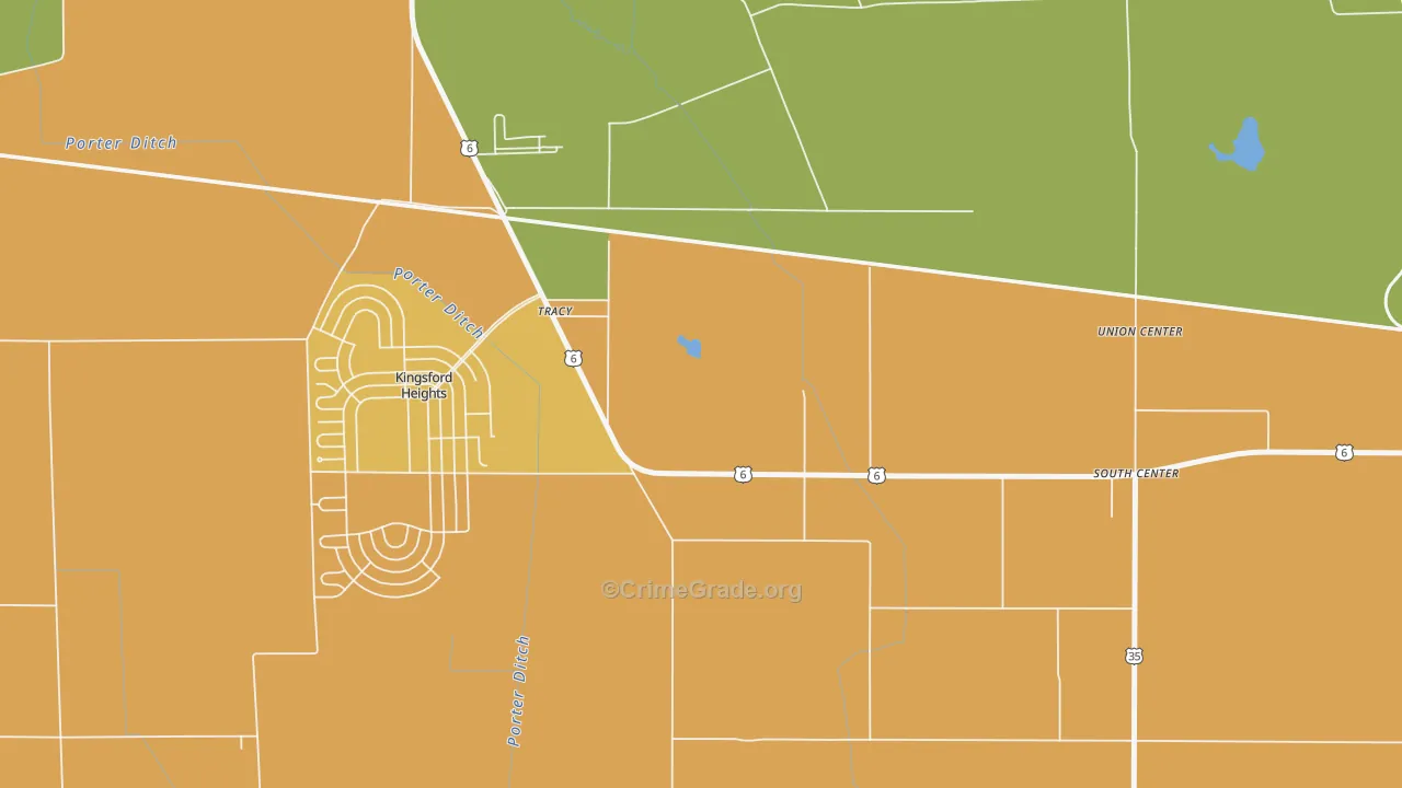 Tracy, IN Map of Burglary Rates