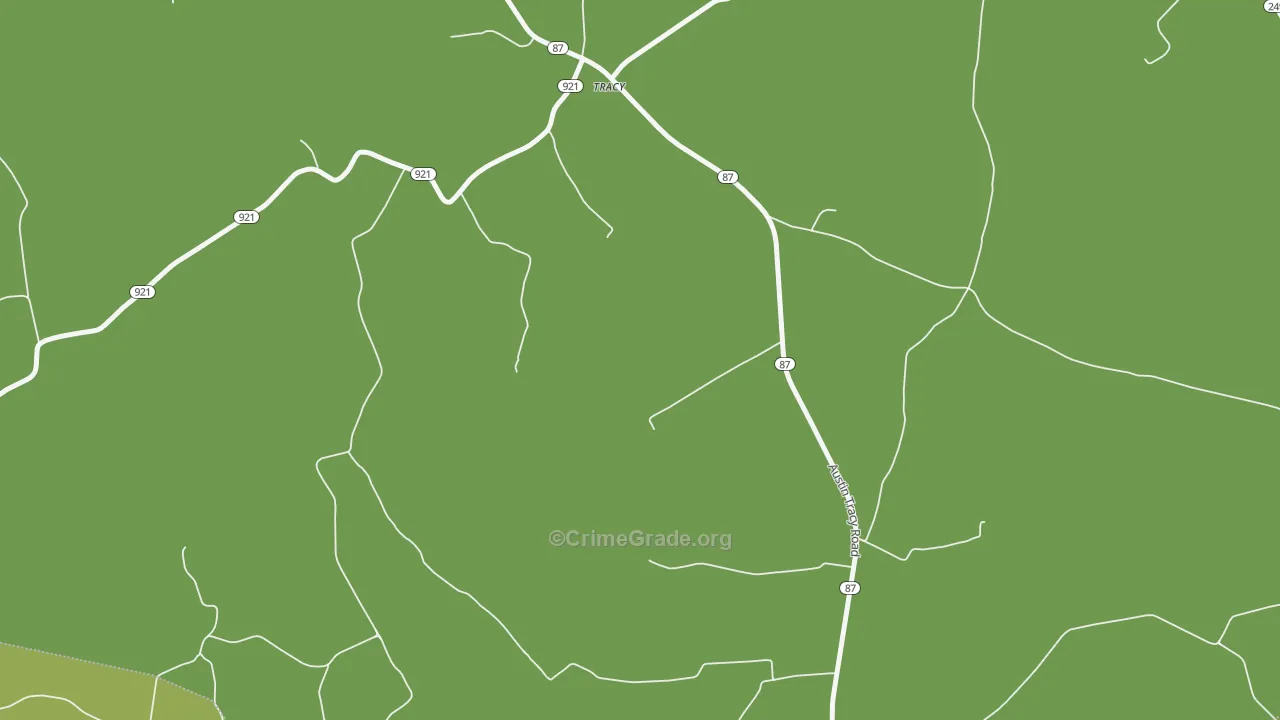 Tracy, KY Map of Burglary Rates