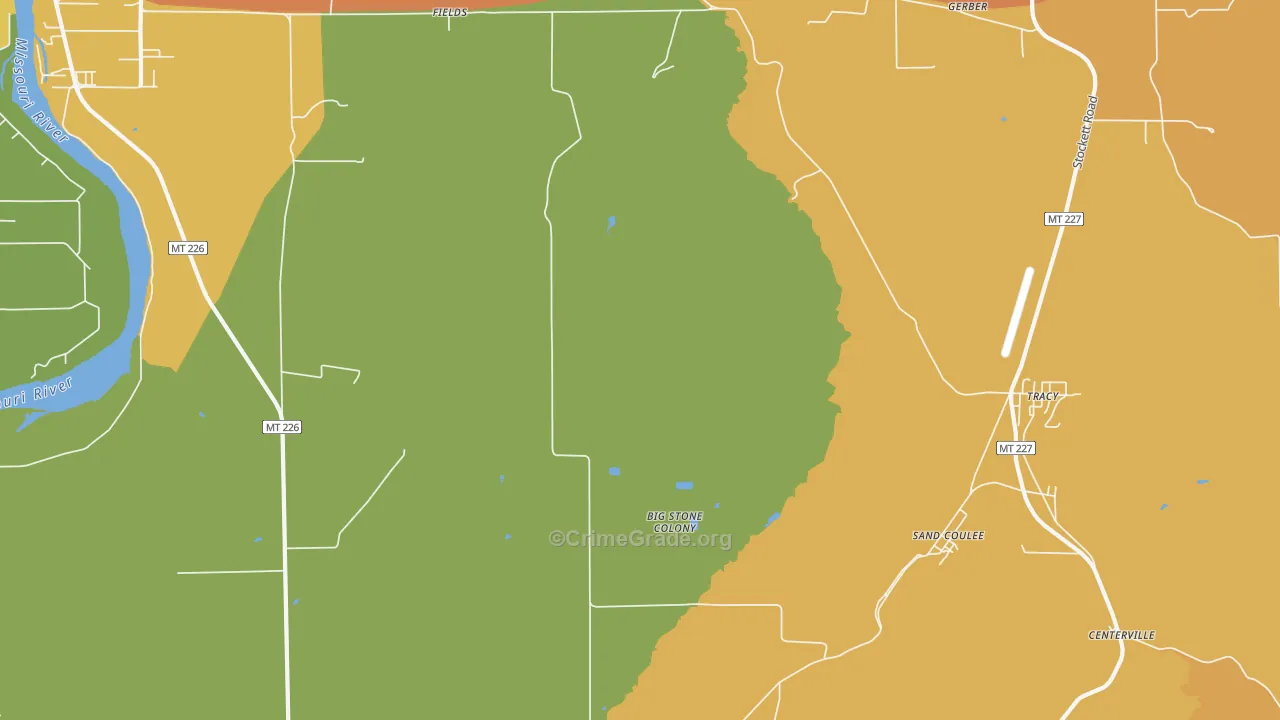 Tracy, MT Map of Burglary Rates