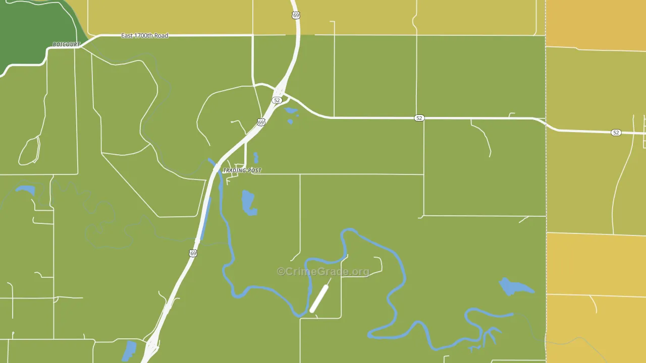 Trading Post, KS Map of Burglary Rates