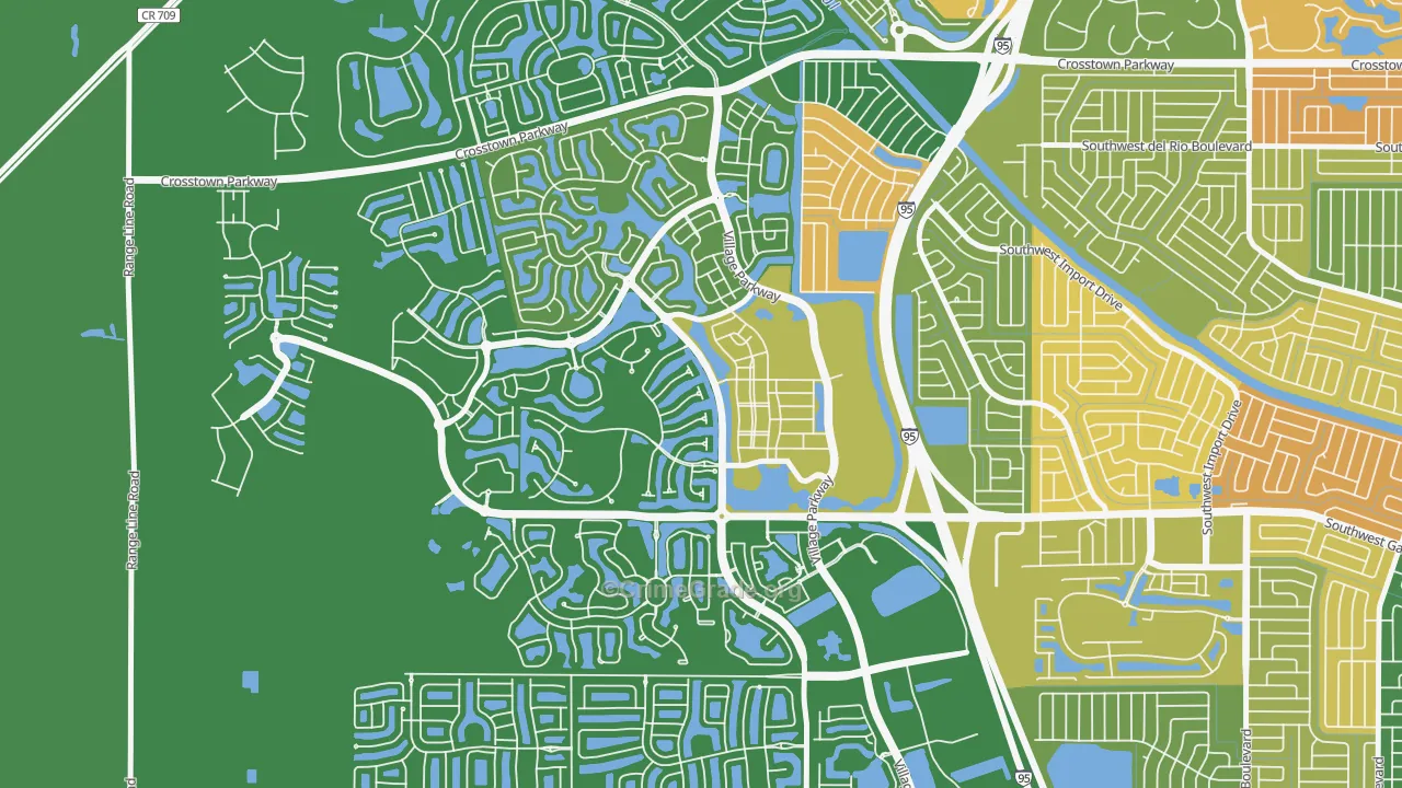 Tradition, Port St. Lucie, FL Map of Burglary Rates