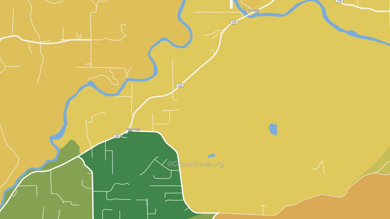 Trafton, WA Map of Burglary Rates
