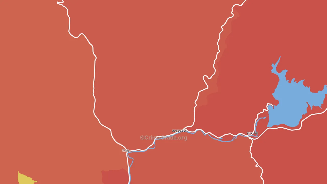 Trail, OR Map of Burglary Rates