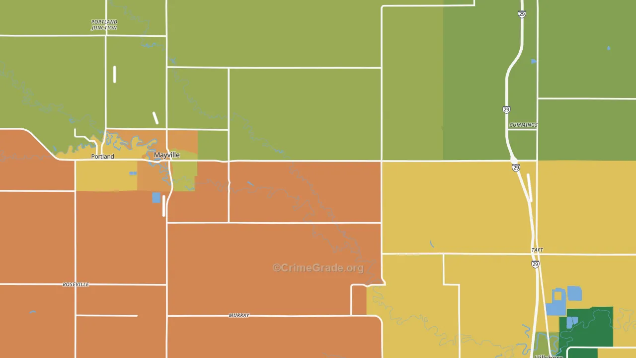 Traill County, ND Map of Burglary Rates