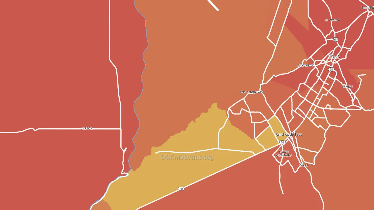 Trampas, NM Map of Burglary Rates