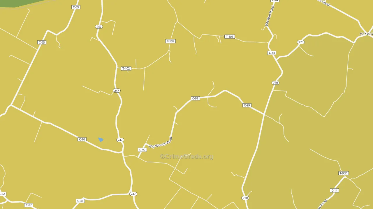 Tranquility, OH Map of Burglary Rates