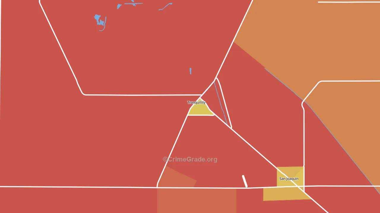 Tranquillity, CA Map of Burglary Rates