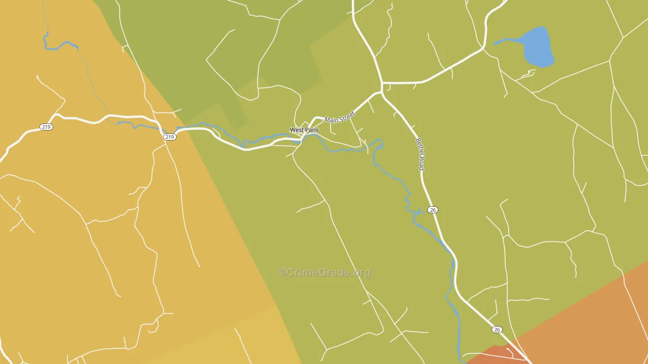 Trap Corner, ME Map of Burglary Rates