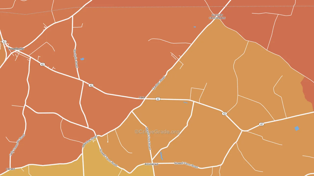 Trap, NC Map of Burglary Rates