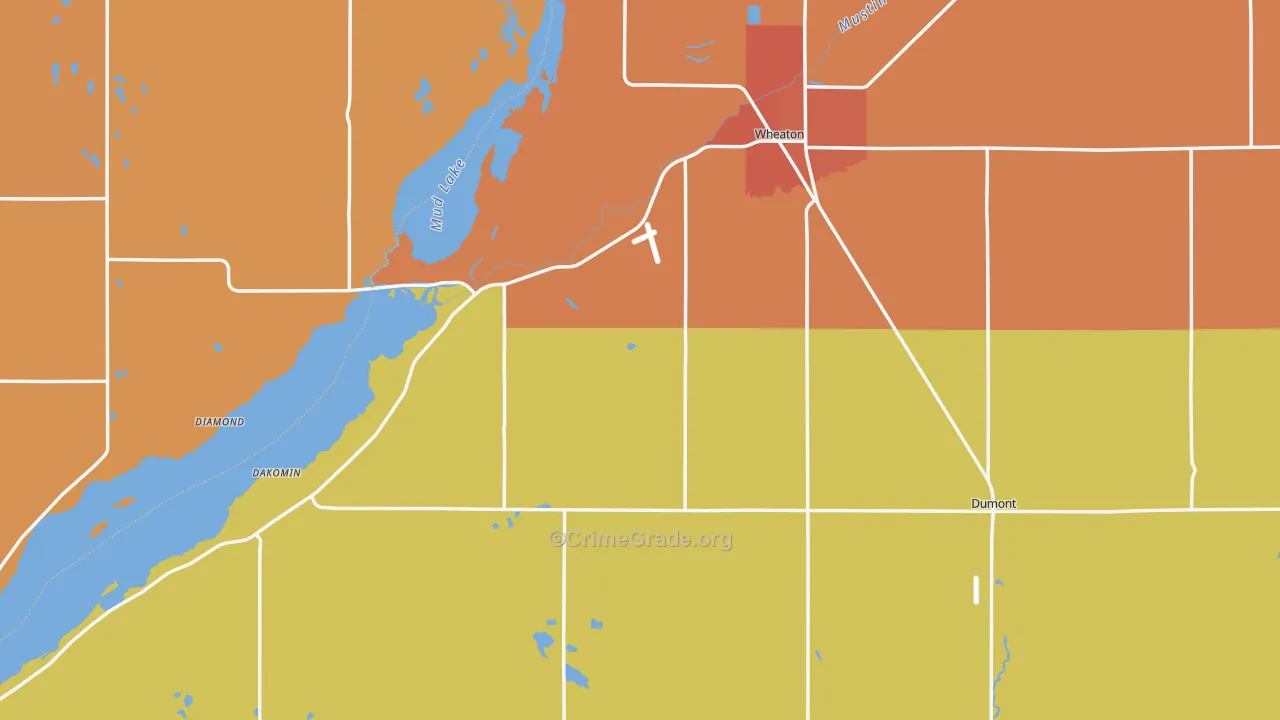 Traverse County, MN Map of Burglary Rates