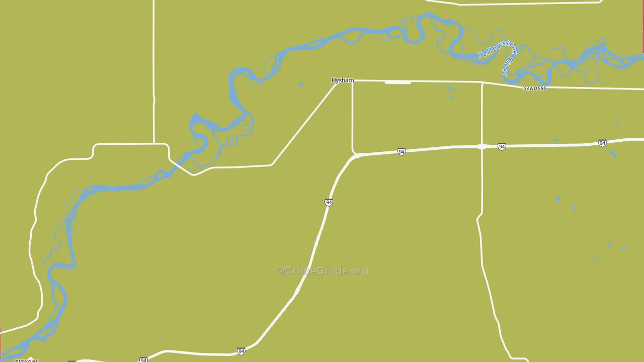 Treasure County, MT Map of Burglary Rates