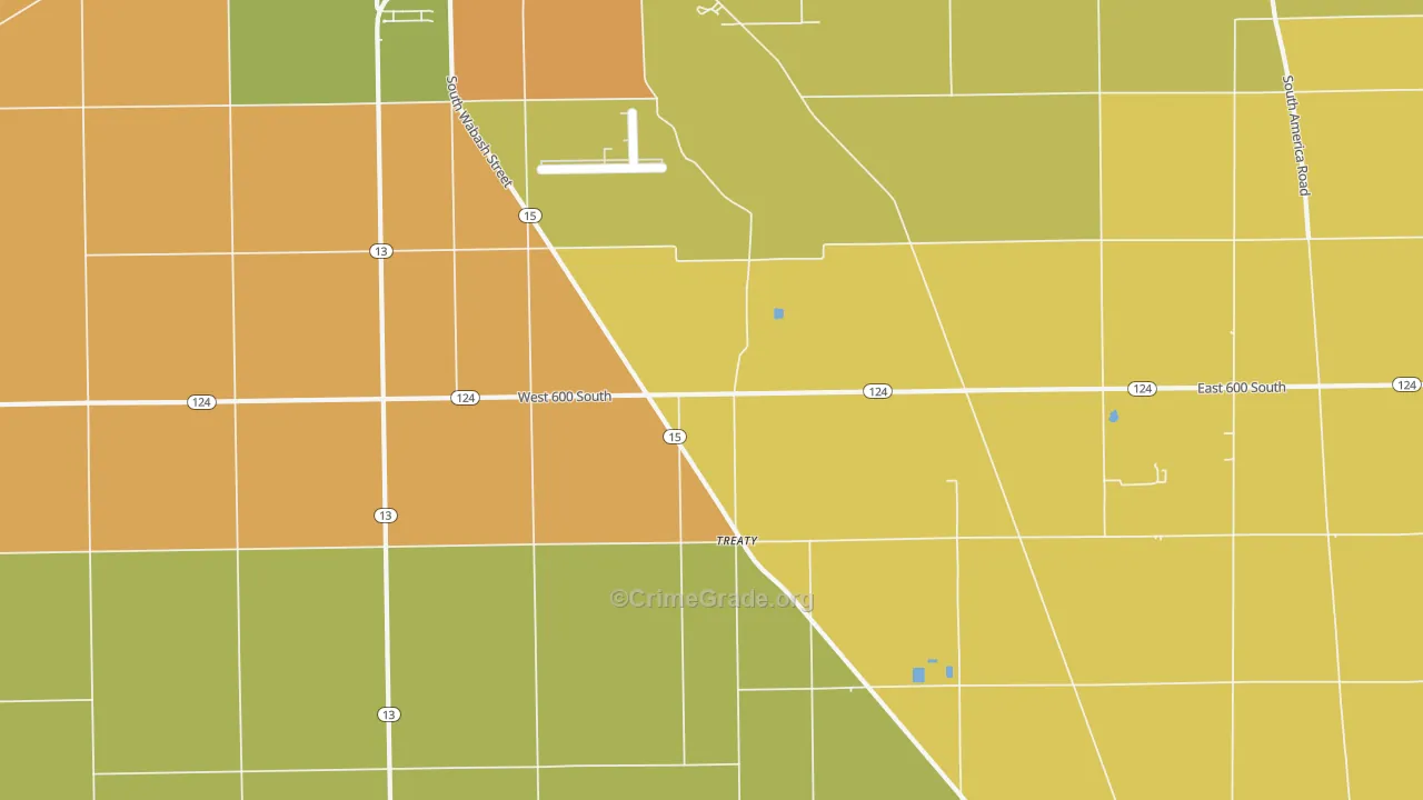 Treaty, IN Map of Burglary Rates