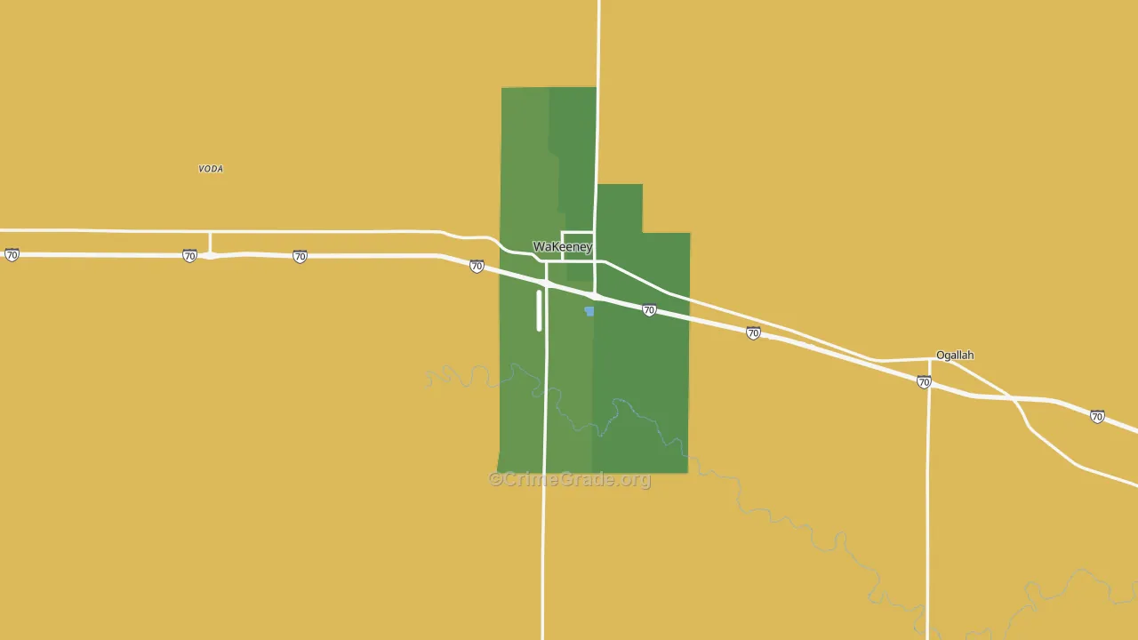 Trego County, KS Map of Burglary Rates