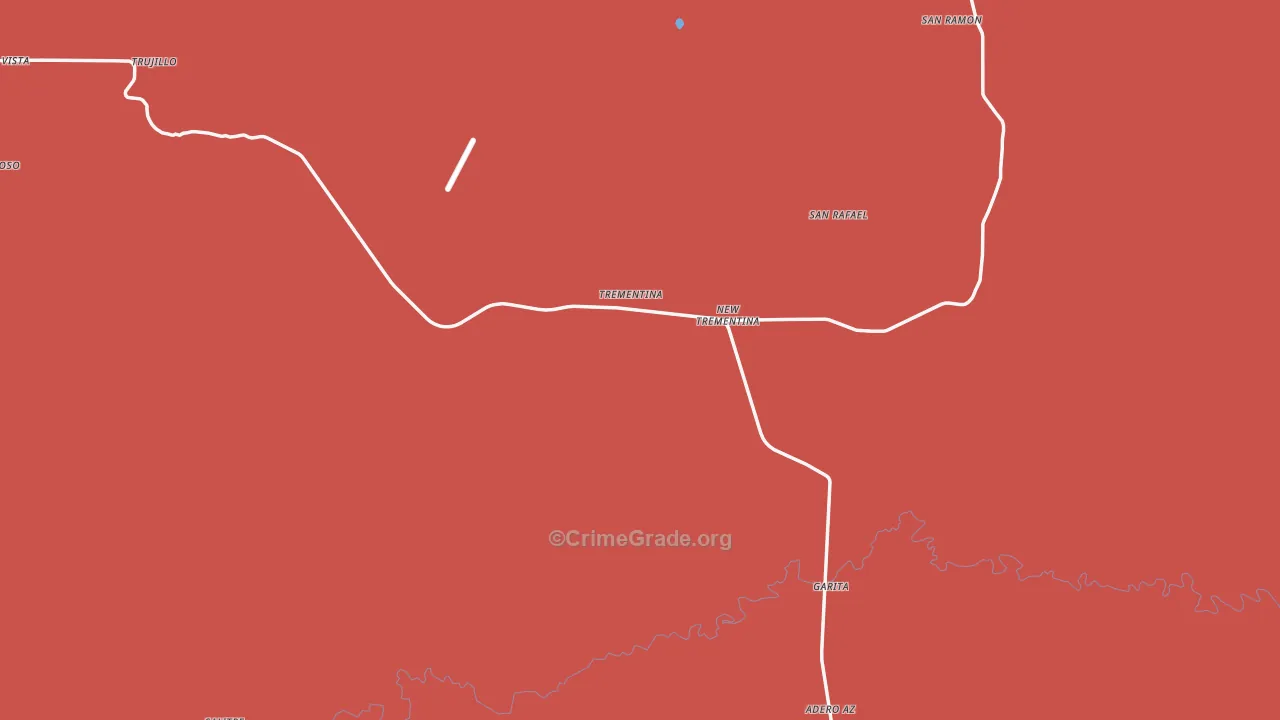 Trementina, NM Map of Burglary Rates