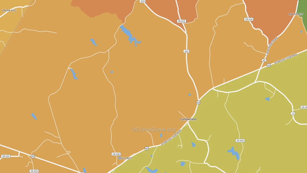 Trent Mill, VA Map of Burglary Rates