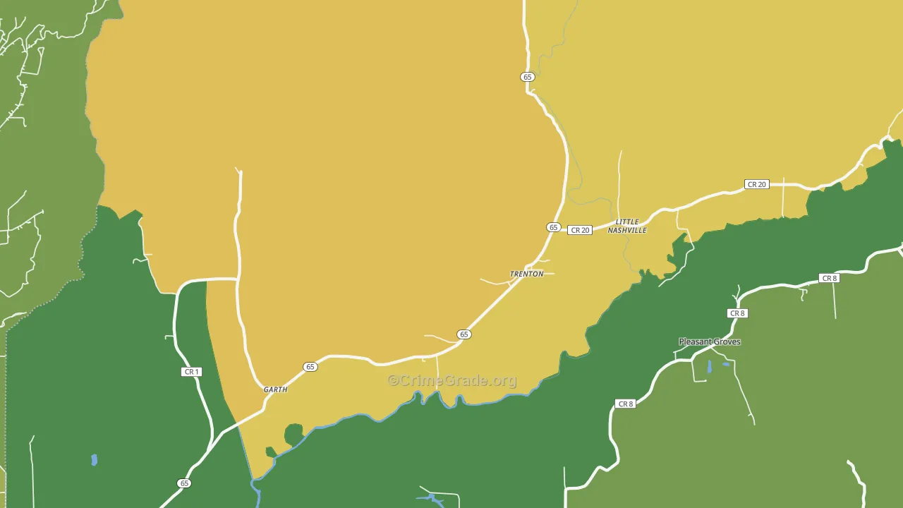 Trenton, AL Map of Burglary Rates