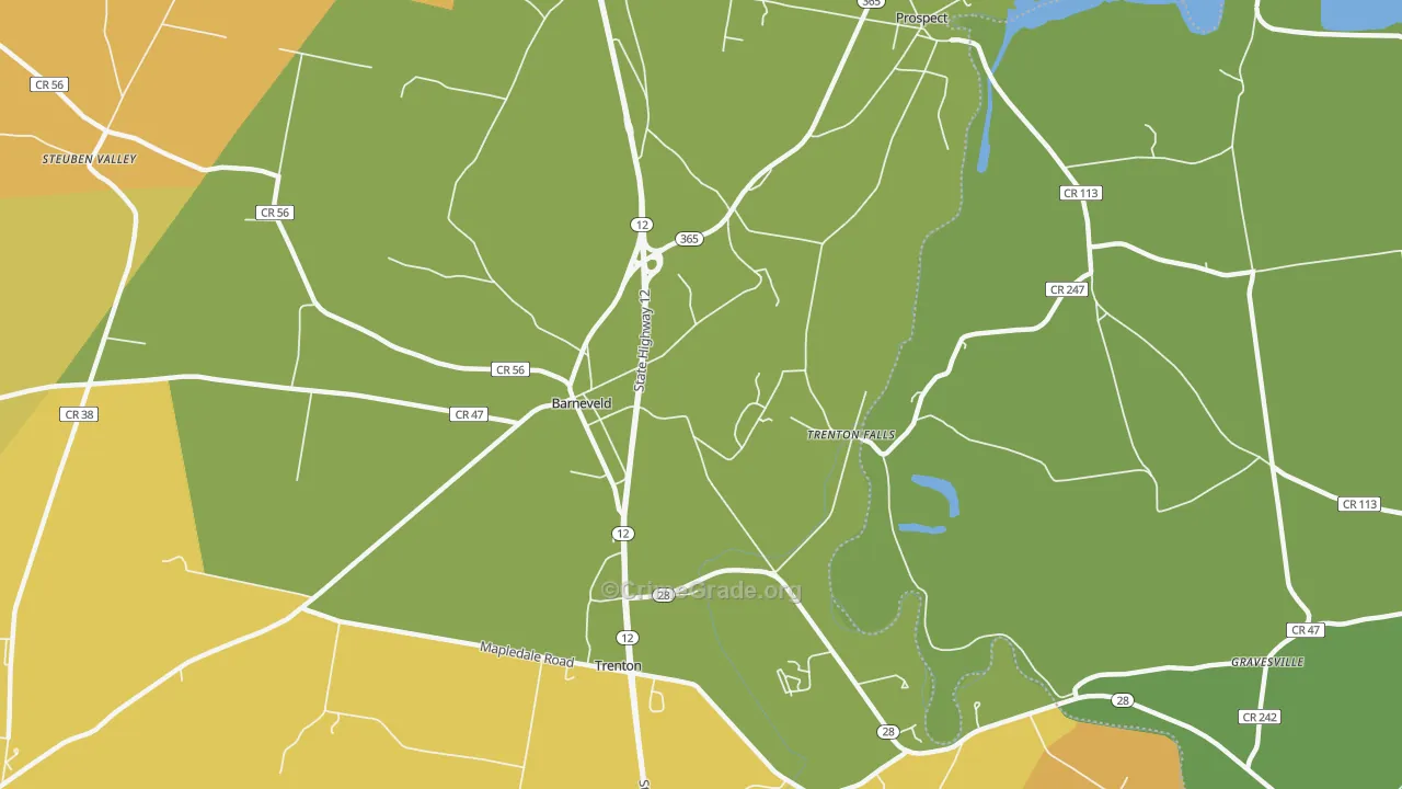 Trenton Falls, NY Map of Burglary Rates