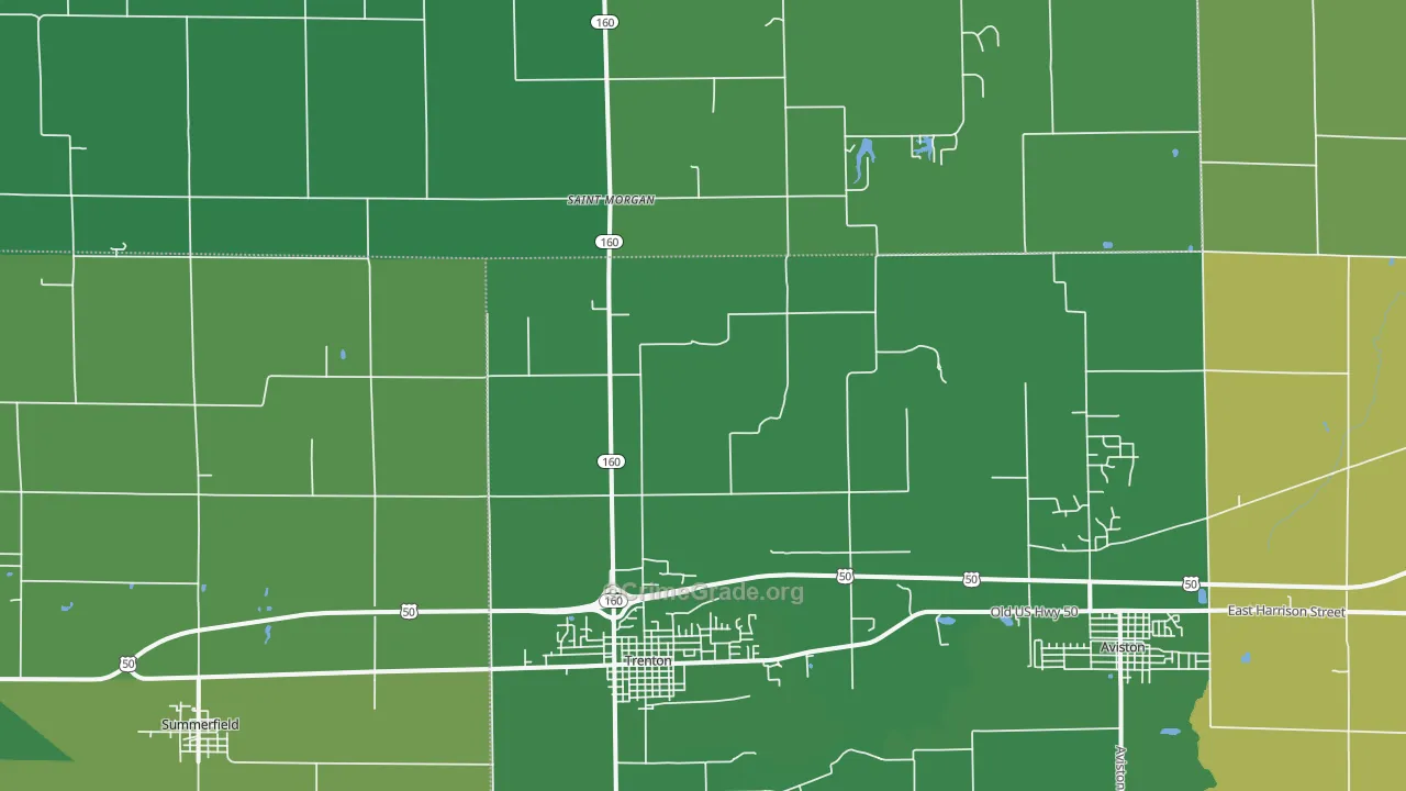 Trenton, IL Map of Burglary Rates