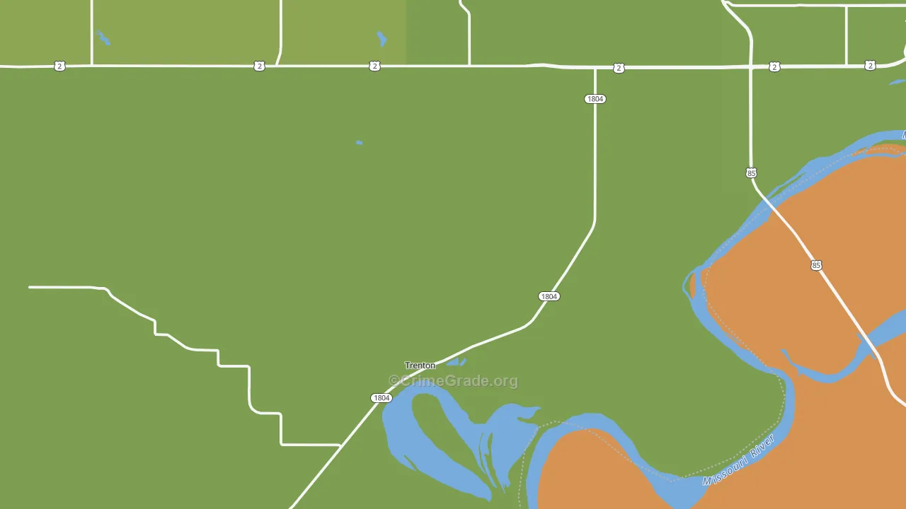 Trenton, ND Map of Burglary Rates