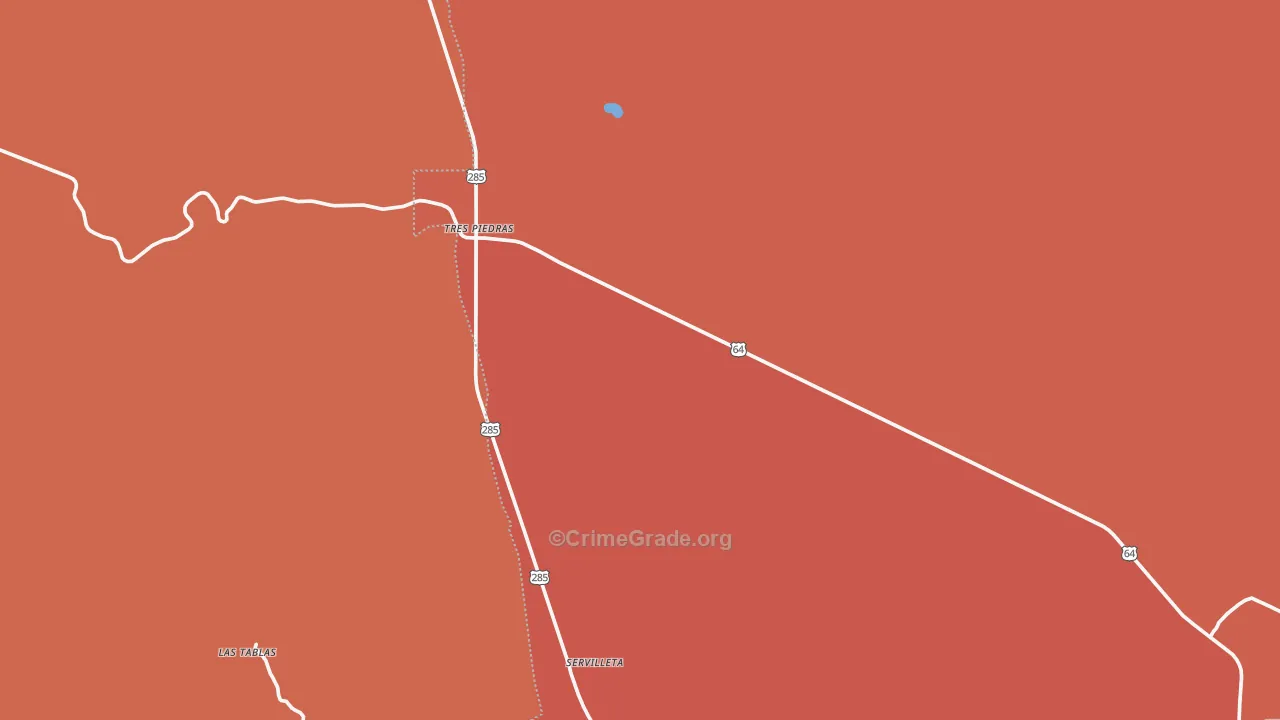 Tres Piedras, NM Map of Burglary Rates