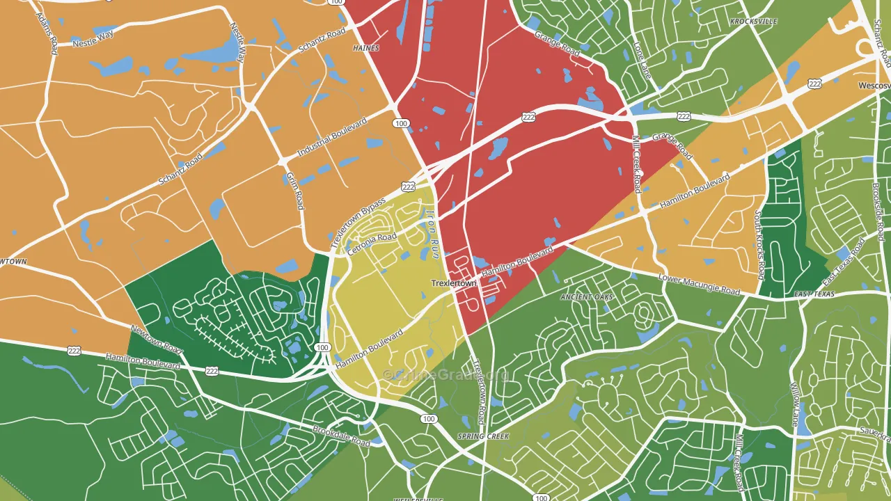Trexlertown, PA Map of Burglary Rates