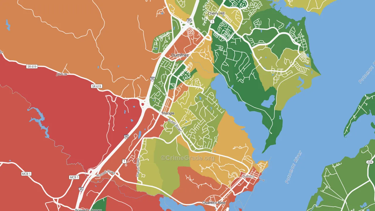 Triangle, VA Map of Burglary Rates