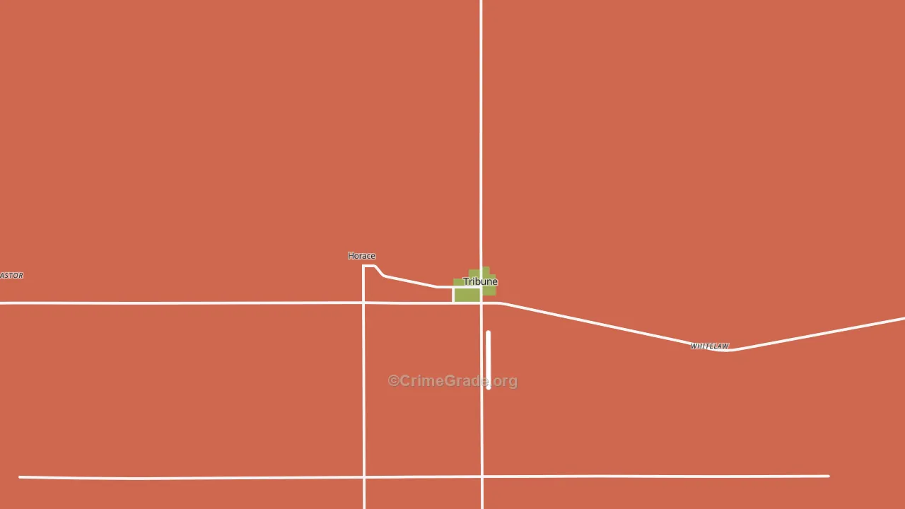 Tribune, KS Map of Burglary Rates