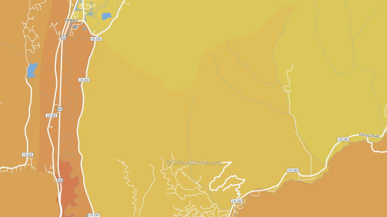 Trimble, CO Map of Burglary Rates